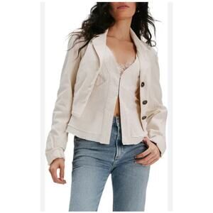 Free People Orly Velvet Blazer Corset Vest Off White L